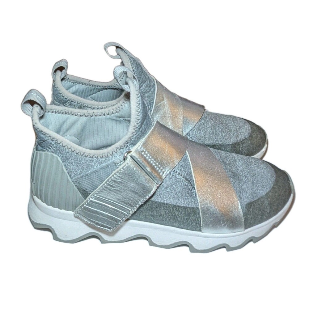 Sorel Kinetic Single Strap Atheletic Low Top Shoes Silver Womens Size 8